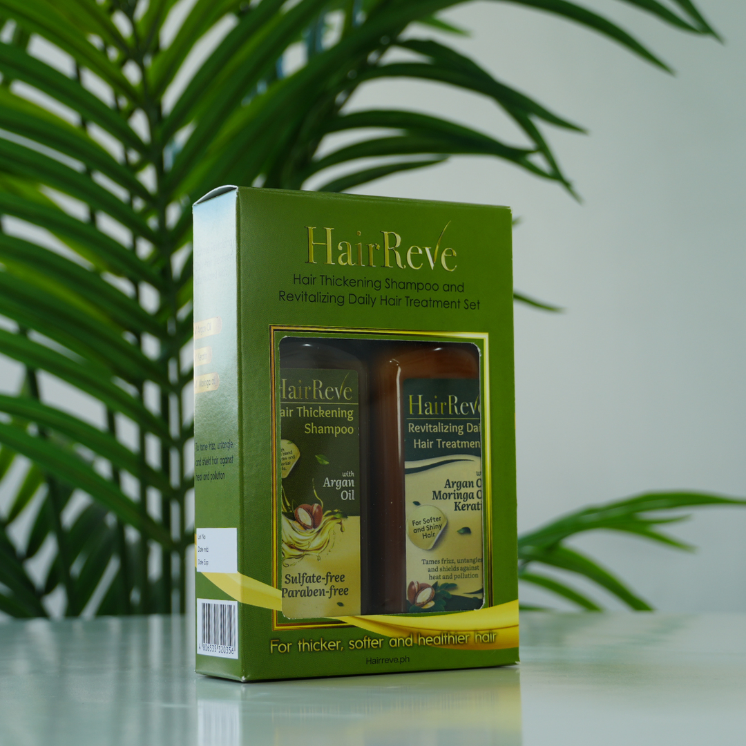 HairReve Green Gift Set - Sulfate-Free SHAMPOO (250ml) & Revitalizing Daily Hair TREATMENT