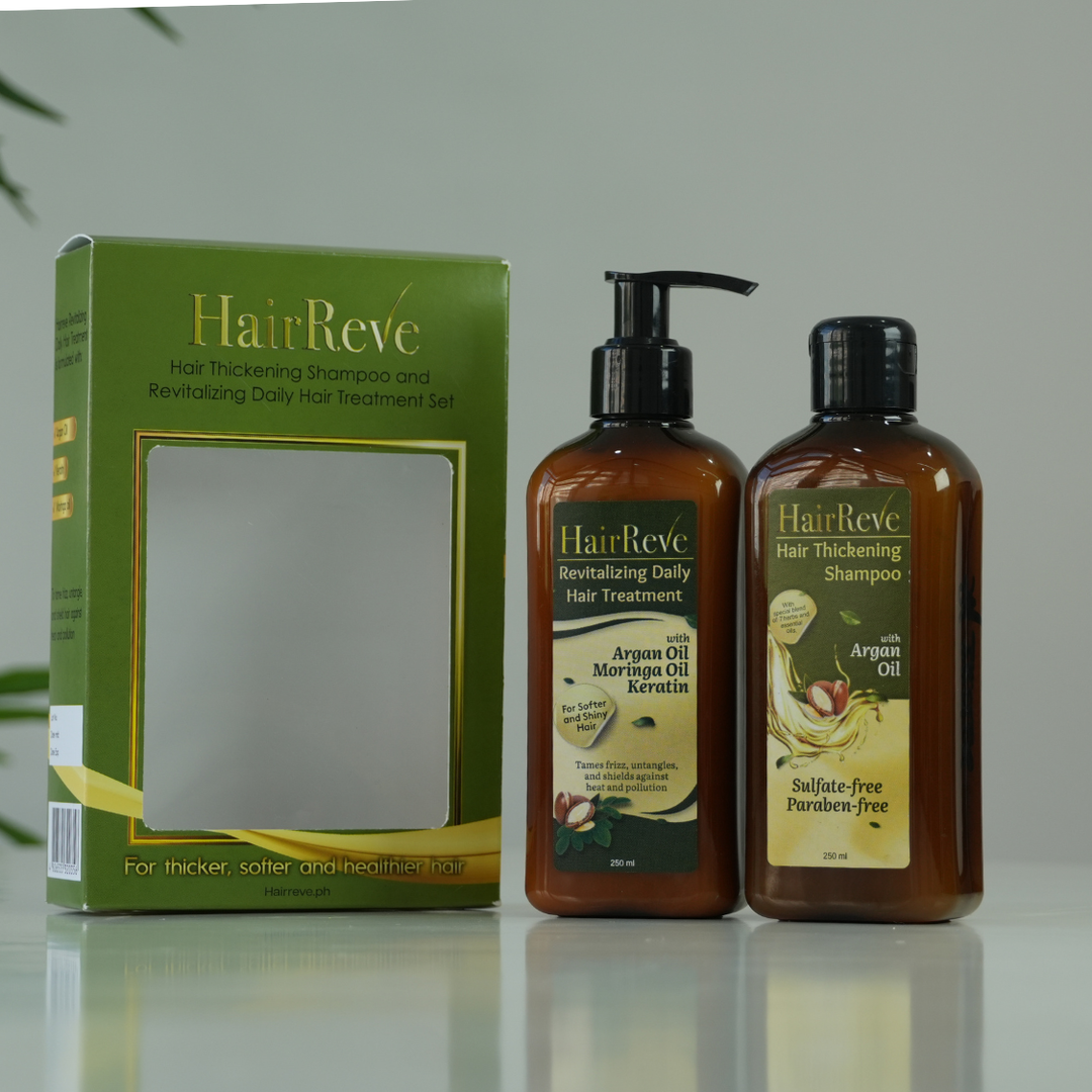 HairReve Green Gift Set - Sulfate-Free SHAMPOO (250ml) & Revitalizing Daily Hair TREATMENT