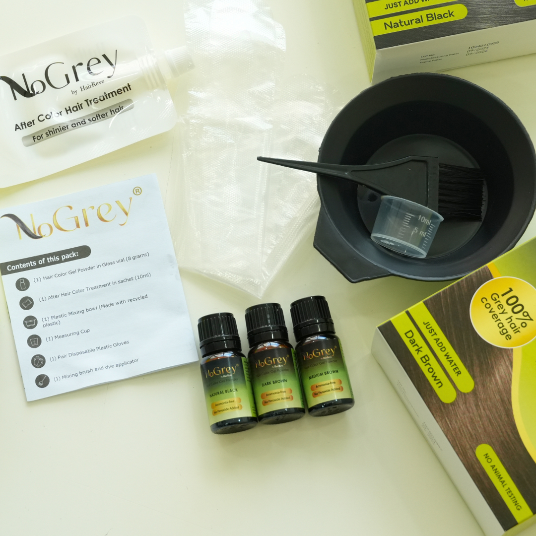 NoGrey HAIR COLOR Gel Powder Twin Pack - Peroxide Free, Ammonia Free