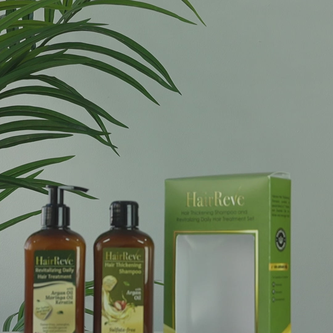 HairReve Green Gift Set - Sulfate-Free SHAMPOO (250ml) & Revitalizing Daily Hair TREATMENT