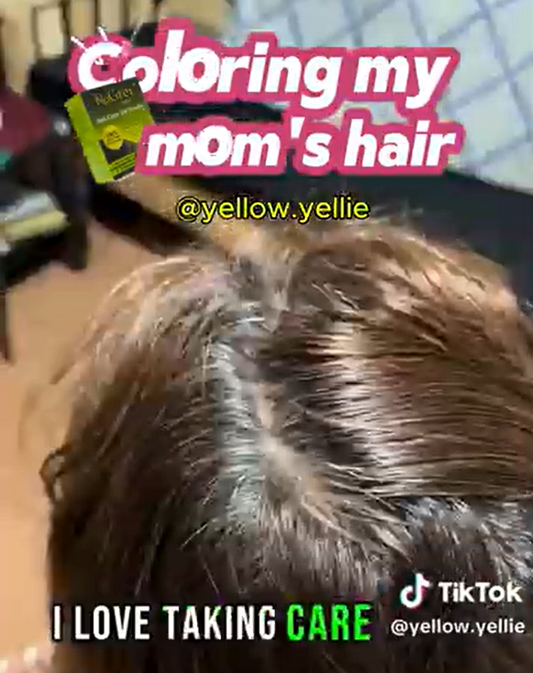 Coloring Mom’s hair with love and care! ❤️