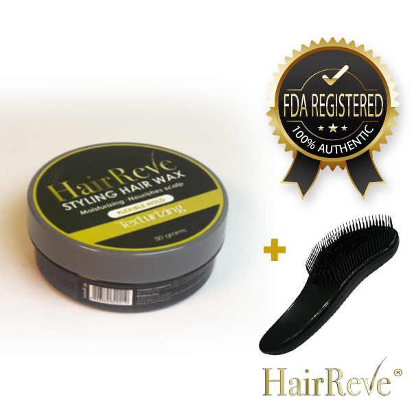 Hairreve Styling Hair Wax or Hair Gel + Hair Brush - Moisturize & Nourish Your Scalp with Style
