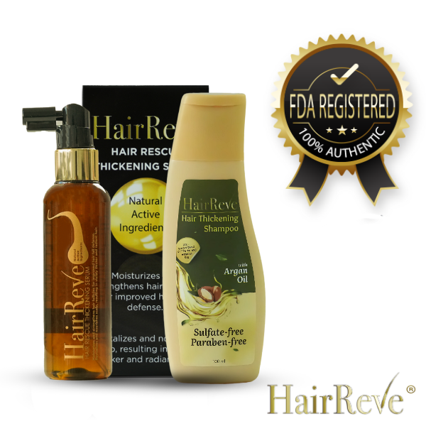 HairReve Hair Thickening SERUM & Sulfate-Free SHAMPOO Bundle (Reduce Hair Fall, Thicker Stronger Hair)