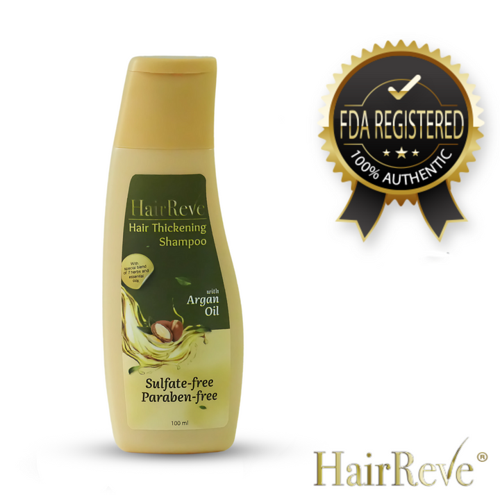 HairReve Hair Thickening Sulfate-Free SHAMPOO with Argan Oil, 8 Herb Extracts & Essential Oils