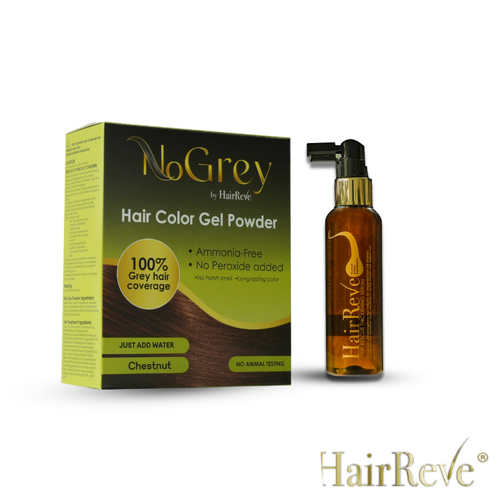 HairReve Hair Rescue Thickening SERUM + NoGrey HAIR COLOR (No Ammonia Peroxide)