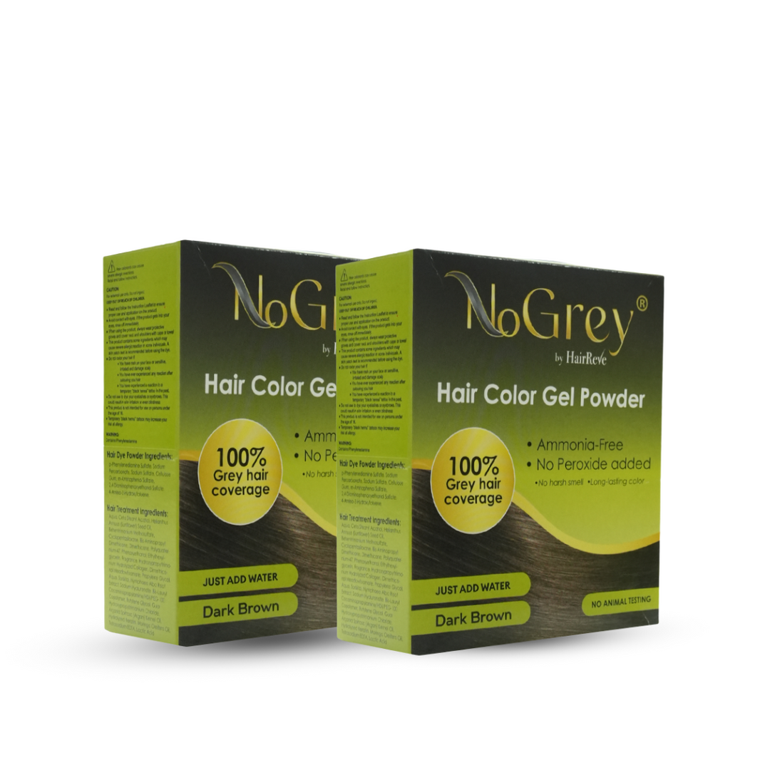 NoGrey HAIR COLOR Gel Powder Twin Pack - Peroxide Free, Ammonia Free
