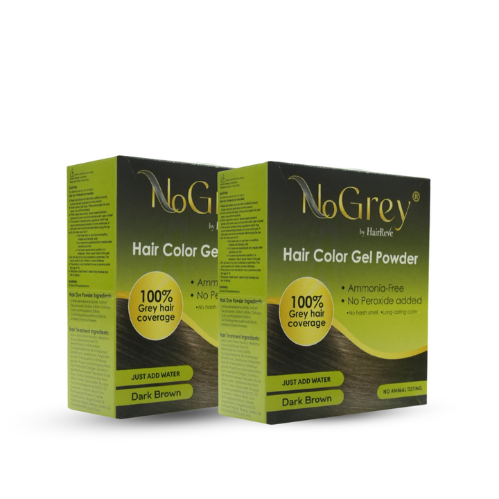 NoGrey HAIR COLOR Gel Powder Twin Pack - Peroxide Free, Ammonia Free