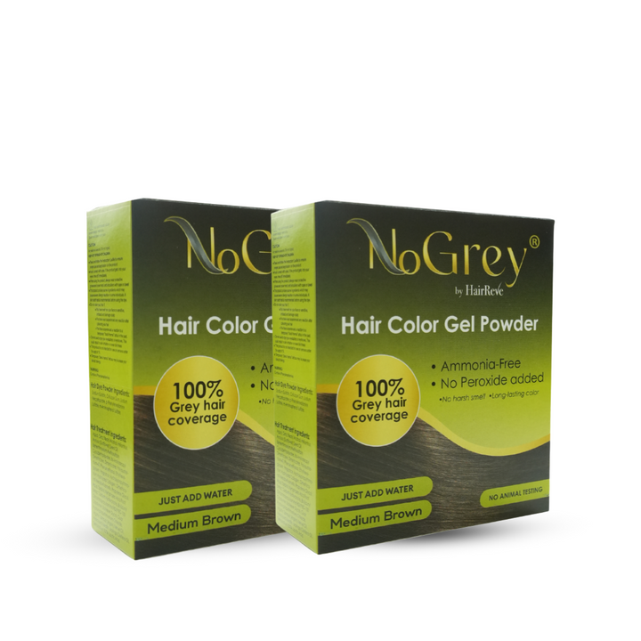 NoGrey HAIR COLOR Gel Powder Twin Pack - Peroxide Free, Ammonia Free