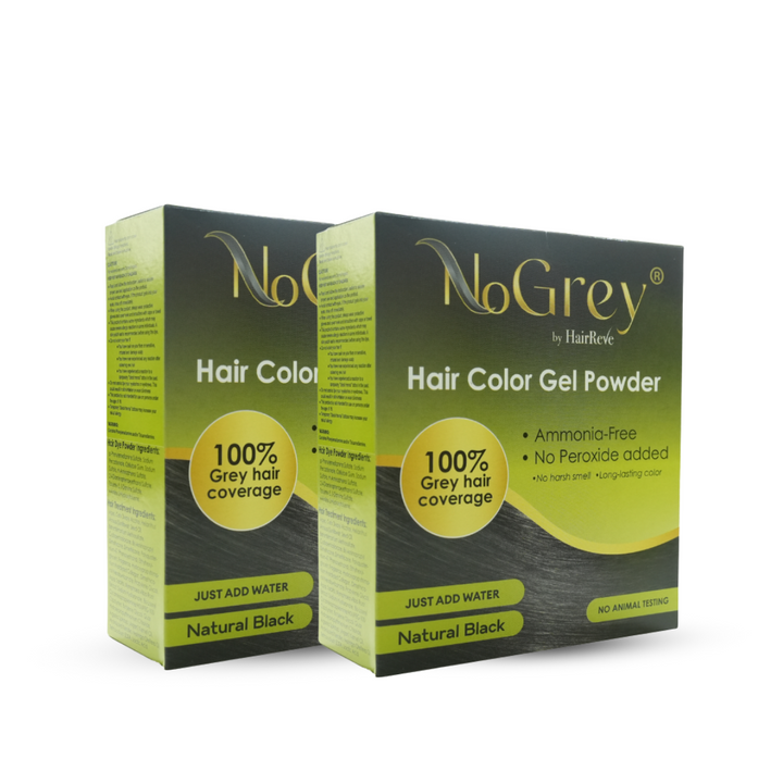 NoGrey HAIR COLOR Gel Powder Twin Pack - Peroxide Free, Ammonia Free