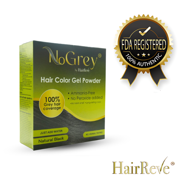 NoGrey HAIR COLOR Gel Powder by HairReve - Peroxide Free, Ammonia Free