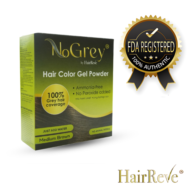 NoGrey HAIR COLOR Gel Powder by HairReve - Peroxide Free, Ammonia Free