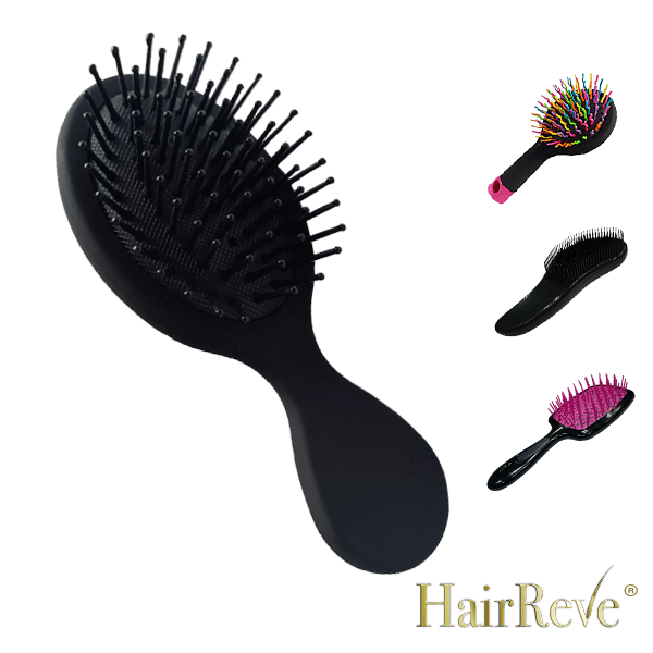 Hairreve Hair Rescue Gift Set - Thickening Serum, Sulfate-Free Shampoo & Scalp Massager / Hair Brush - 100ml each - HairReve