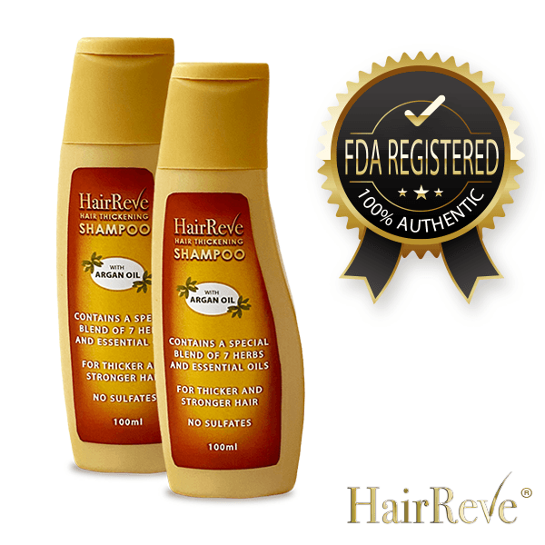 Hairreve Hair Thickening Sulfate-Free Shampoo with Argan Oil, 8 Herb Extracts & Essential Oils - Twin Pack 2 x 100ml - HairReve