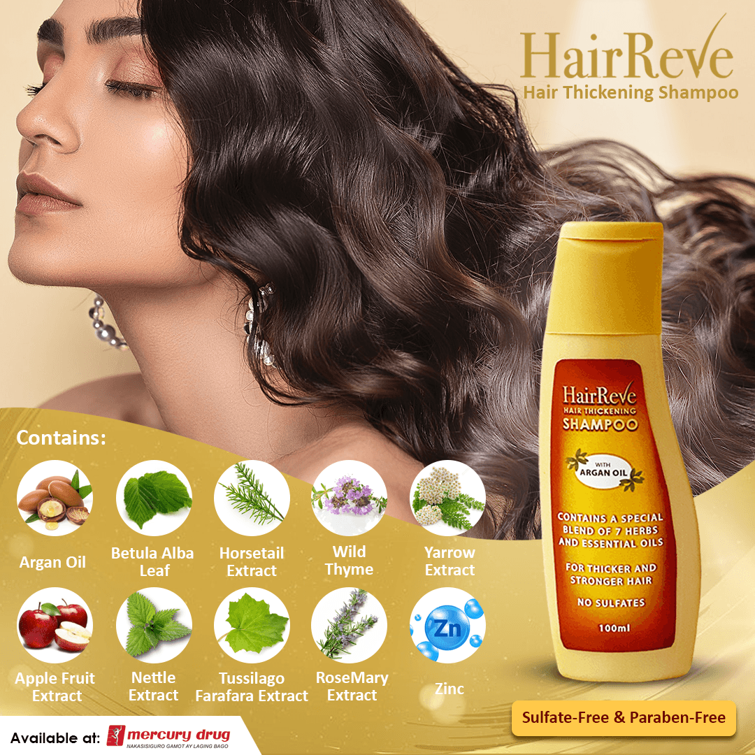 Rayve Shampoo Hairreve Hair Thickening Sulfate-Free Shampoo with Argan Oil, 8 Herb E ...