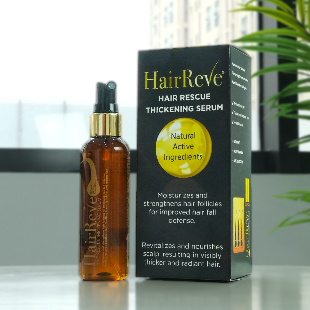 HairReve Hair Rescue Thickening SERUM Triple Pack 3 x 100ml (Reduce Hair Fall, Thicker Stronger Hair)