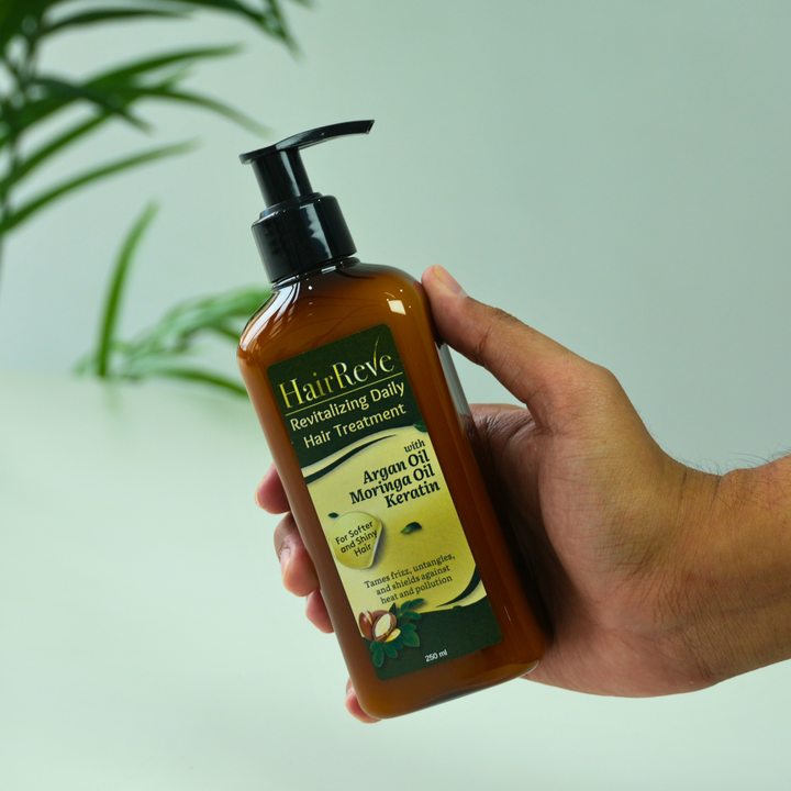 HairReve Sulfate-Free SHAMPOO (250ml), Revitalizing Daily Hair TREATMENT & Styling GEL Bundle