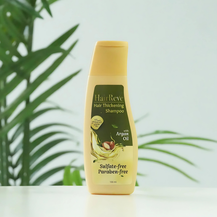 HairReve Hair Thickening Sulfate-Free SHAMPOO with Argan Oil, 8 Herb Extracts & Essential Oils