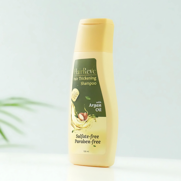 HairReve Hair Thickening Sulfate-Free SHAMPOO with Argan Oil, 8 Herb Extracts & Essential Oils