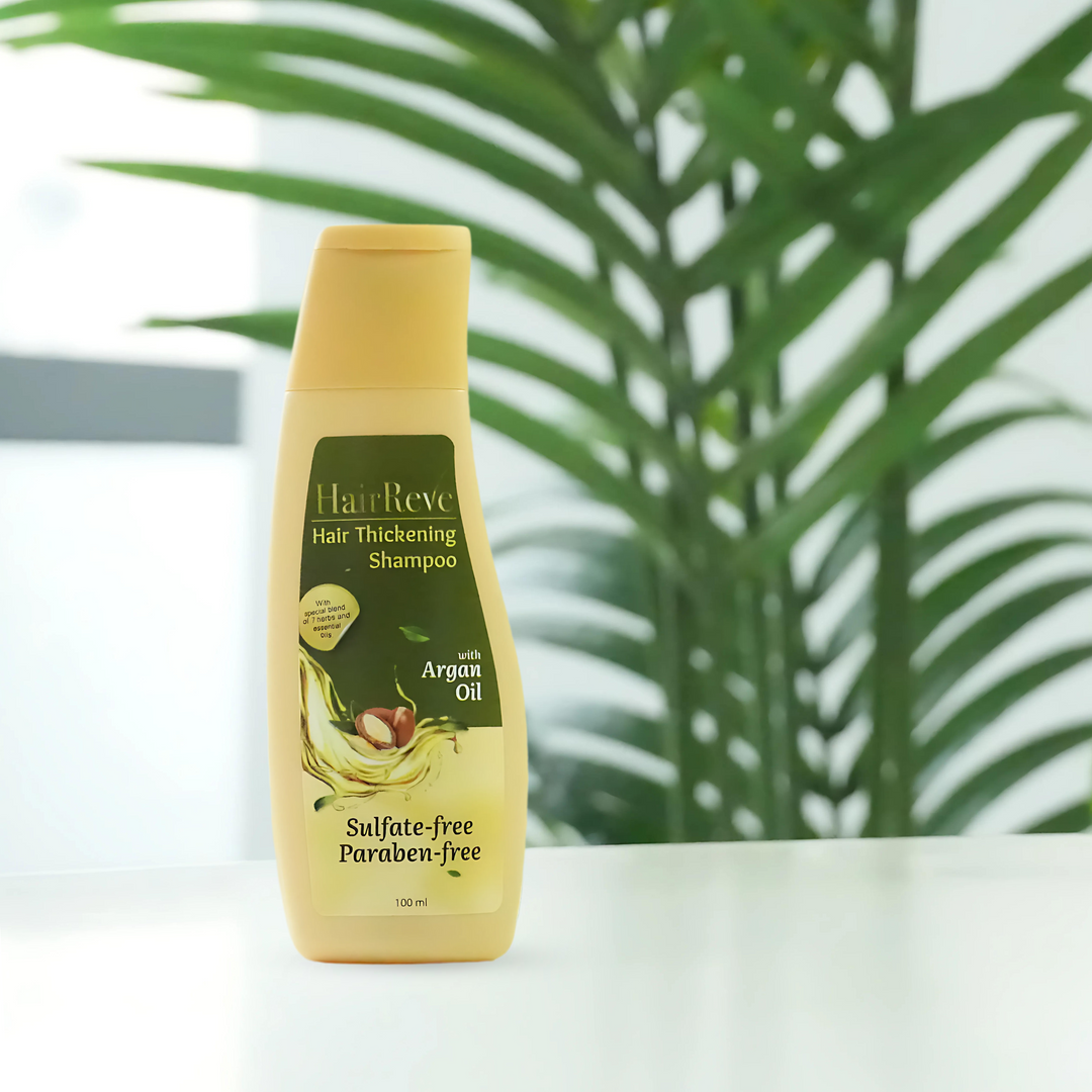 HairReve Hair Thickening Sulfate-Free SHAMPOO with Argan Oil, 8 Herb Extracts & Essential Oils