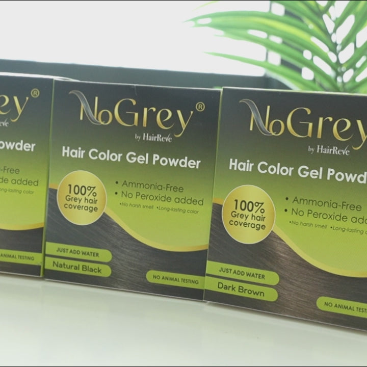 NoGrey HAIR COLOR Gel Powder by HairReve - Peroxide Free, Ammonia Free