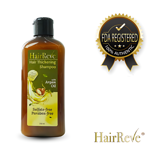 HairReve Hair Thickening Sulfate-Free SHAMPOO with Argan Oil, 8 Herb Extracts & Essential Oils