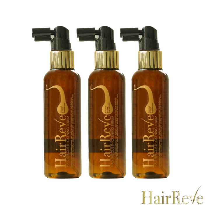 HairReve Hair Rescue Thickening SERUM Triple Pack 3 x 100ml (Reduce Hair Fall, Thicker Stronger Hair)