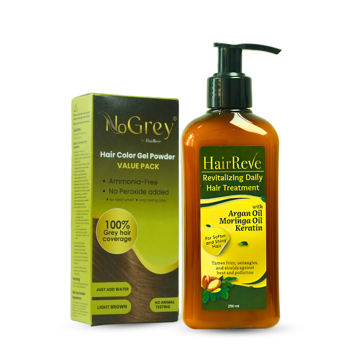 NoGrey HAIR COLOR Value Pack + HairReve  Hair TREATMENT Bundle