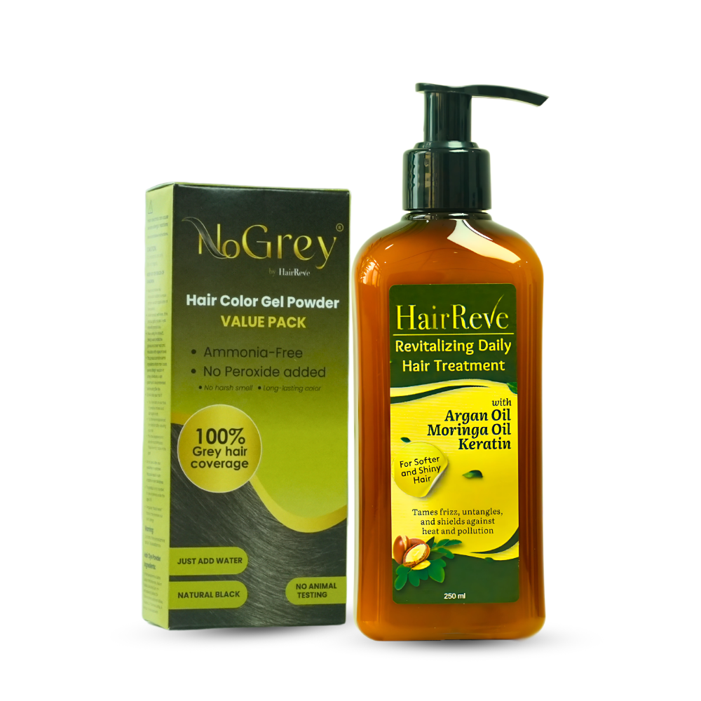 NoGrey HAIR COLOR Value Pack + HairReve  Hair TREATMENT Bundle