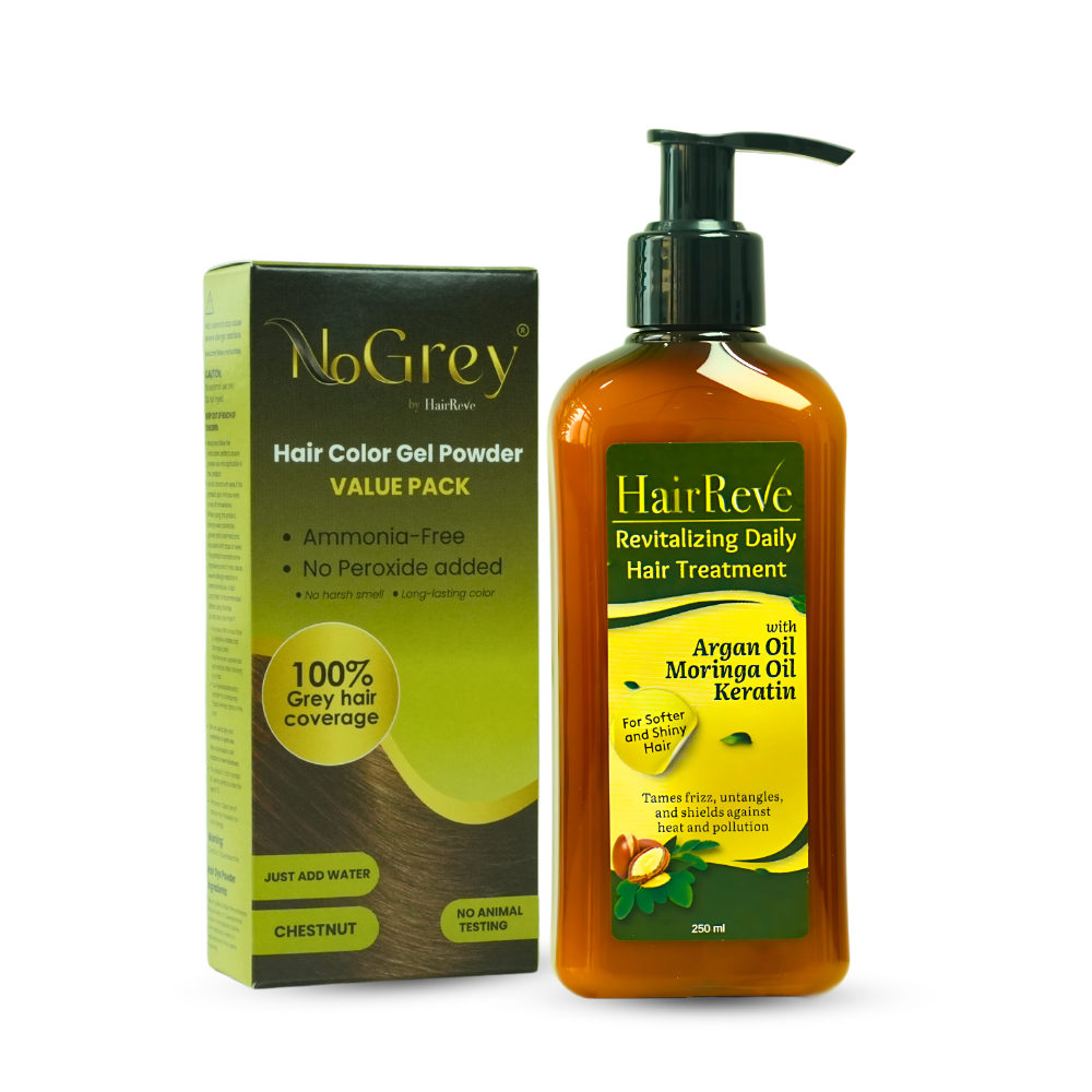 NoGrey HAIR COLOR Value Pack + HairReve  Hair TREATMENT Bundle
