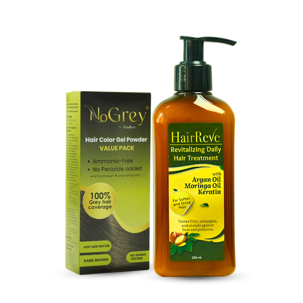 NoGrey HAIR COLOR Value Pack + HairReve  Hair TREATMENT Bundle